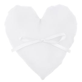 Petit coussin porte alliance coeur Blanc