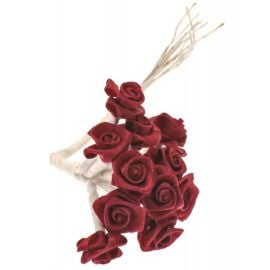 Mini rose mariage en satin Bordeaux