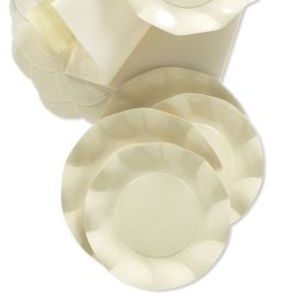 Petite Assiette en carton design Vague Ivoire 21cm