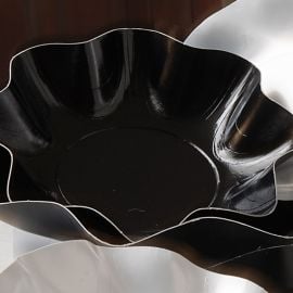 Petite Assiette en carton jetable Fleur Noir 21cm