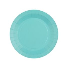Petite assiette en carton ronde bleu ciel 