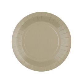 Petite assiette en carton ronde Taupe 18cm