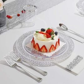 Petite Assiette plastique Arabesque Argent 