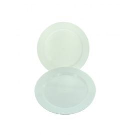 Petite assiette plastique ronde réutilisable blanche