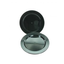 Petite assiette plastique ronde réutilisable Noire