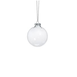 Petite boule de noel en verre transparent 4cm