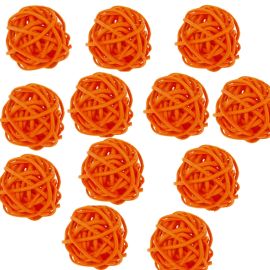 Boule en rotin Orange 3cm