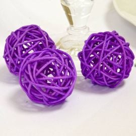 Boule en rotin Violet 3cm