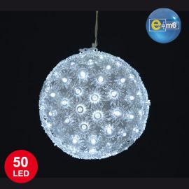 Petite boule noel lumineuse 50 LED Blanc 