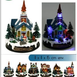 Petite maison lumineuse de noel 15cm
