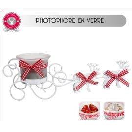 Photophore de table de Noel avec Rennes 