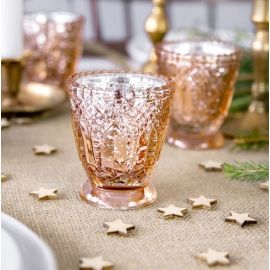 Photophore mariage élegance Rose gold 8cm