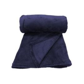 Plaid Moelleuse Bleu Marine 125x150cm