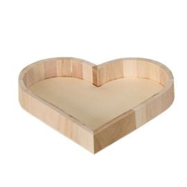 Plateau coeur en bois naturel