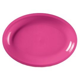 Plateau en plastique ovale Fuchsia 32cm