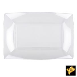 Plateau en plastique rectangulaire Transparent