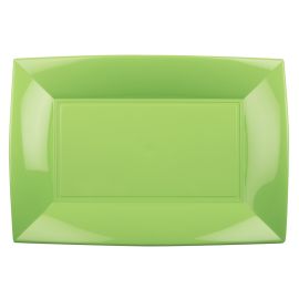 Plateau en plastique rectangulaire Vert anis 34x23cm