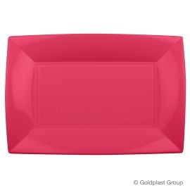 Plateau plastique rectangle Corail