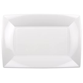 Plateau plastique rectangulaire Blanc 34x23cm