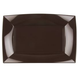 Plateau plastique rectangulaire Chocolat 34x23cm