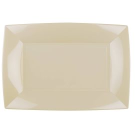 Plateau plastique rectangulaire Ecru 34x23cm