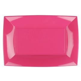 Plateau plastique rectangulaire Fuchsia 34x23cm