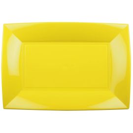 Plateau plastique rectangulaire Jaune pas cher