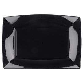 Plateau plastique rectangulaire Noir 34x23cm