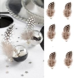 Plume avec perle Noir