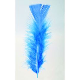 plumes - pieds plats - bleu x100pcs