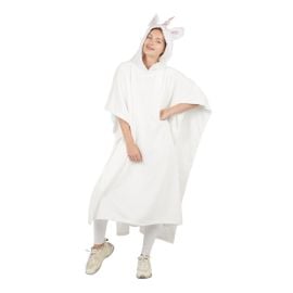 Poncho Licorne Blanc Taille Adulte