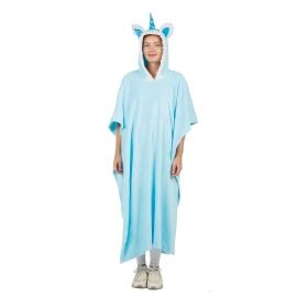 Poncho Licorne Bleu Ciel Taille Adulte