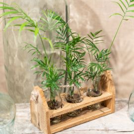 Porte 3 Bouteilles en bois avec anse Jute 