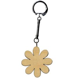 Porte clé Fleur en bois a décorer