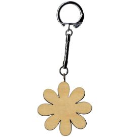 Porte clé Fleur en bois a décorer