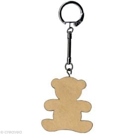 Porte clé Nounours en bois a décorer