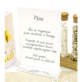 Porte Menu Effet avec Marbre Carte