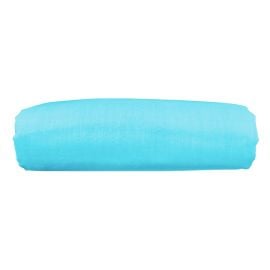 Drap plat uni 1 personne Bleu Ciel en 100% coton 