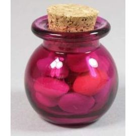 Pot a dragées en verre rond Fuchsia