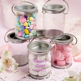 Pot de peinture dragees transparent - decoration fetes pas cher - Badaboum.fr