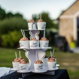 Présentoir cups cake Argent 3 étages 