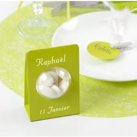 Présentoir dragées portant boule 5cm Vert anis