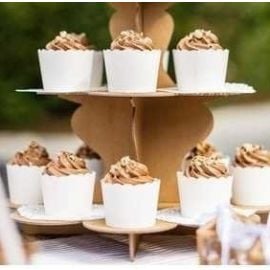 Présentoir gateau 2 étages Naturel