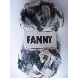 pelote de fil à tricoter chenille Fanny gris beige blanc x3