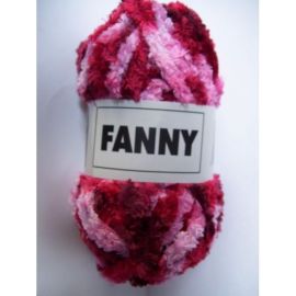 pelote de fil à tricoter chenille Fanny rouge rose x3