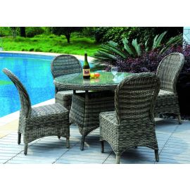 Salon de jardin en résine tressée RIO gris bleu