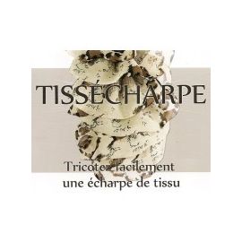 Pelote écharpe de tissu fleurs marrons