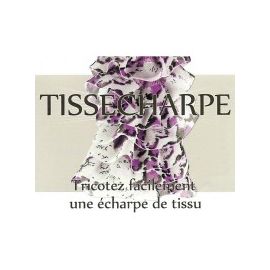 Pelote écharpe de tissu fleurs violettes