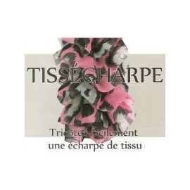 Pelote écharpe de tissu rose et gris