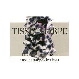 Pelote écharpe de tissu noir mauve et rose